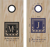 Custom Monogram Family Name Cornhole Board Decals - Set of 2 Extra Large Vinyl Stickers