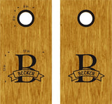 Personalized Monogram Family Name Vinyl Decal for Cornhole Boards