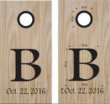 Monogram Wedding Date Vinyl Decal for Custom Cornhole Boards