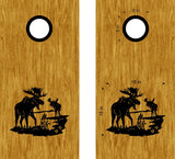 Moose Lake Cornhole Board Decals - Fun and Vibrant Stickers for Custom Boards