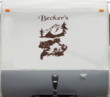 Deer Hunting RV Camper Decal - Mountains Design Sticker for Motor Homes