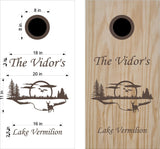 Mountains Deer Lake Cornhole Board Vinyl Decal Sticker