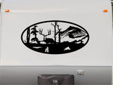 Mountains Lake Deer RV Camper 5th Wheel Motor Home Vinyl Decal Sticker    V08