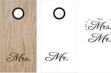 Mr and Mrs Wedding Day Cornhole Board Vinyl Decal Sticker for Bride and Groom