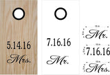 Mr  Mrs Wedding Date Cornhole Board Vinyl Decal Sticker for Custom Games