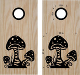Mushrooms Cornhole Decal Set Boards Bean Bag Toss Sticker