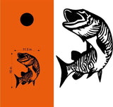 hunting fishing cornhole decal