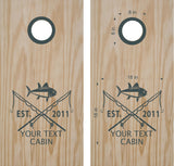 hunting fishing cornhole decal