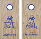 beach lake life cornhole decals