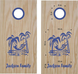 beach lake life cornhole decals