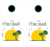 Palm Trees Sunset Beach Cornhole Board Vinyl Decal Sticker