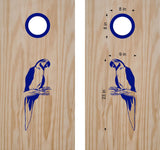Parrot-Themed Cornhole Board Decals for Bean Bag Toss Game