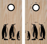 Penguin-Themed Cornhole Board Decals - Fun Bean Bag Toss Stickers