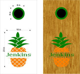 Pineapple Monogram Vinyl Decal for Wedding Date Cornhole Boards