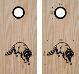 Raccoon Bean Bag Toss Board Decals - Fun Cornhole Stickers for Custom Gameplay