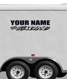 Custom Racing Team Name Decal Set - Personalized Trailer Stickers for Race Enthusiasts