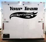 Custom Vinyl Decal for Racing Team Trailers - Personalized Text Sticker YT009