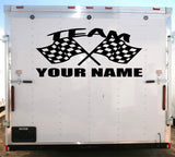 Custom Racing Trailer Vinyl Decal Sticker - Personalize with Your Team Name