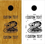 Rattlesnake Mascot Sports Team Cornhole Board Decals  Stickers for Both Boards