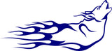Wolf Flame Decal for Auto Truck  Boat  Stylish AF05 Sticker
