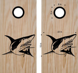Shark Themed Cornhole Board Decals for Bean Bag Toss Game