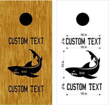 Sharks Team Mascot Cornhole Board Decals for Both Boards