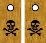 Skull and Cross Bones Cornhole Board Decals - Flag Stickers for Game Day Fun