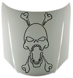Skull and Crossbones Vinyl Hood Decal for Cars and Trucks  Bold Graphic Sticker