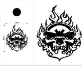 Skull Cornhole Board Decals - Stylish Skull Flag Stickers for Game Enthusiasts