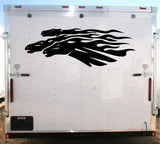 Three Horses Racing Decal - Auto Truck  Trailer Stickers RH011
