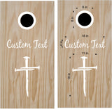 Three Nails Cross Cornhole Board Vinyl Decal Sticker