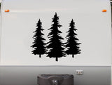 Three Pine Trees RV Camper Decal - Scenic Trailer Stickers for Travel Enthusiasts