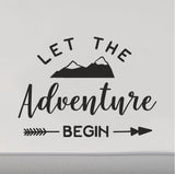 RV Camper Door Decal Sticker  Let the Adventure Begin Vinyl Scene for Van Life