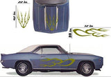 Tribal Flame Car Decals Hood Decal Side Set Vinyl Sticker Auto Kit HF022