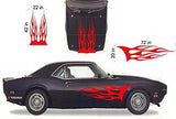 Tribal Flame Car Decals Hood Decal Side Set Vinyl Sticker Auto Kit HF059