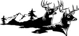 Two Bucks Deer Wall Decals - Vinyl Stickers Mural for Stylish Bedroom Decor
