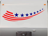 USA Flag Stars and Stripes RV Camper 5th Wheel Motor Home Vinyl Decal Sticker    us013