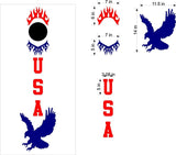 USA Flag Cornhole Board Decals - Patriotic Stickers for Fun Outdoor Games
