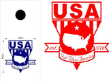 USA Flag Cornhole Board Decals - Patriotic Stickers for Outdoor Games