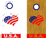 Patriotic USA Flag Vinyl Decal Sticker for Cornhole Boards