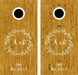 Personalized Wedding Cornhole Decals with Monogram Sticker for Custom Decor