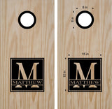 Monogrammed Family Name Decal for Wedding Cornhole Game - Custom Vinyl Sticker