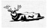 White Tail Deer Buck Wall Decal - Rustic Vinyl Art Sticker for Home Decor in Nature Theme