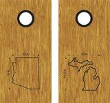 State Outline Vinyl Decal Sticker for Cornhole Boards  Custom Design