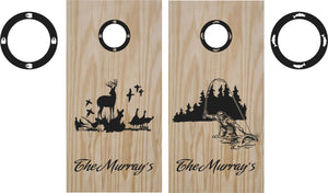 StickerChef Fishing and Hunting Turkey Cornhole Board Decals Wrap Stickers Bean Bag Toss with Rings