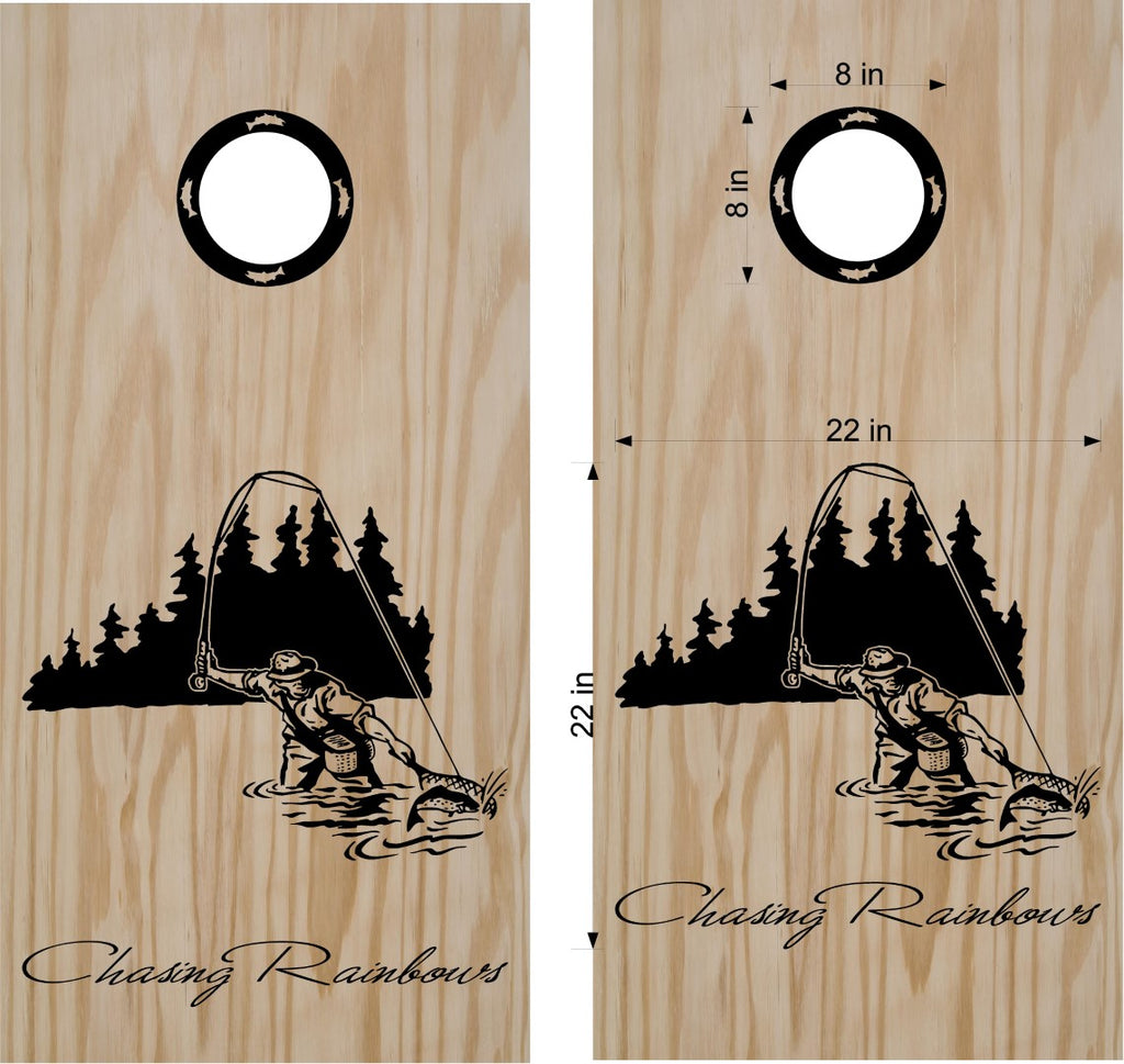 Fishing Hunting Turkey Cornhole Board Decals Wrap Stickers Bean Bag Toss with Rings
