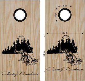 Fishing Hunting Turkey Cornhole Board Decals Wrap Stickers Bean Bag Toss with Rings
