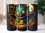 Halloween 20 oz Skinny Tumbler - Spooky Sublimated Design for Fun Fall Sips