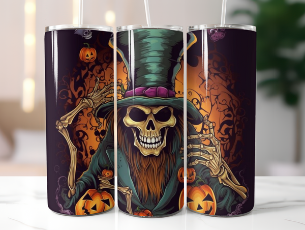 20 oz Halloween Skinny Tumbler - Sublimated Design for Festive Drinks