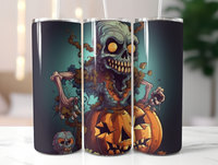 Halloween 20 oz Skinny Tumbler  Spooky Sublimation Design H104